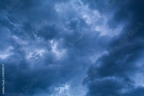 Wallpaper Mural Dramatic cloudscape sky background with dark blue clouds, storm Torontodigital.ca