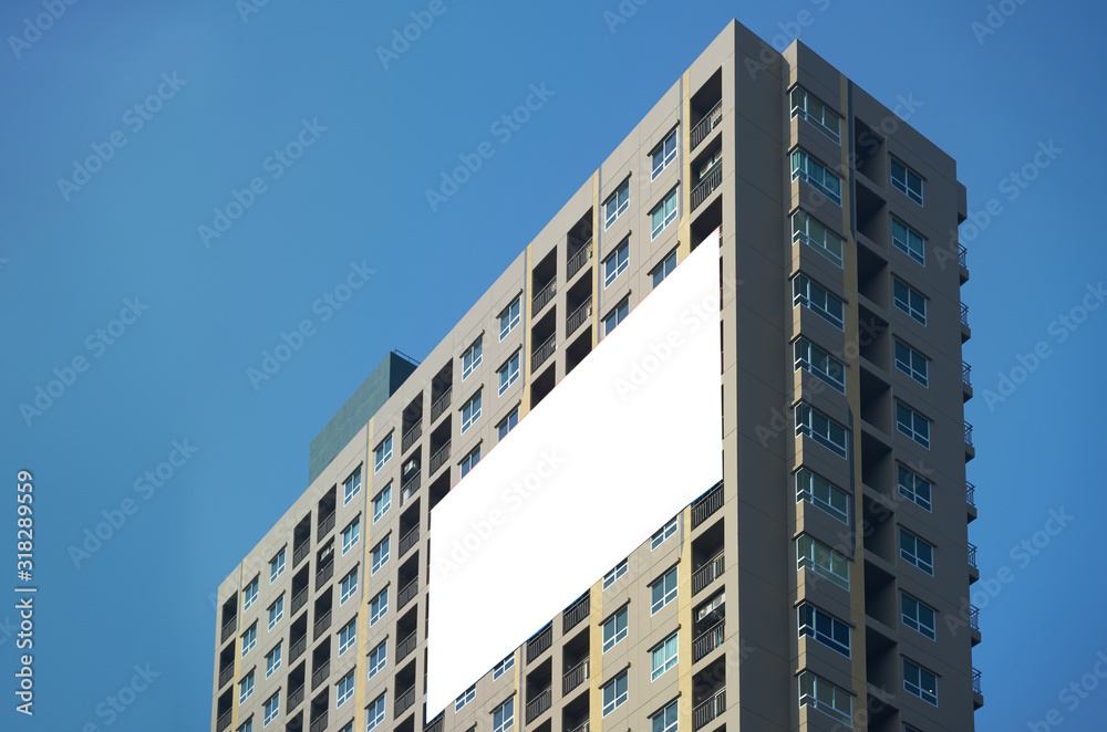 Mock up billboard on building or sky line Mock up billboard on building or sky line