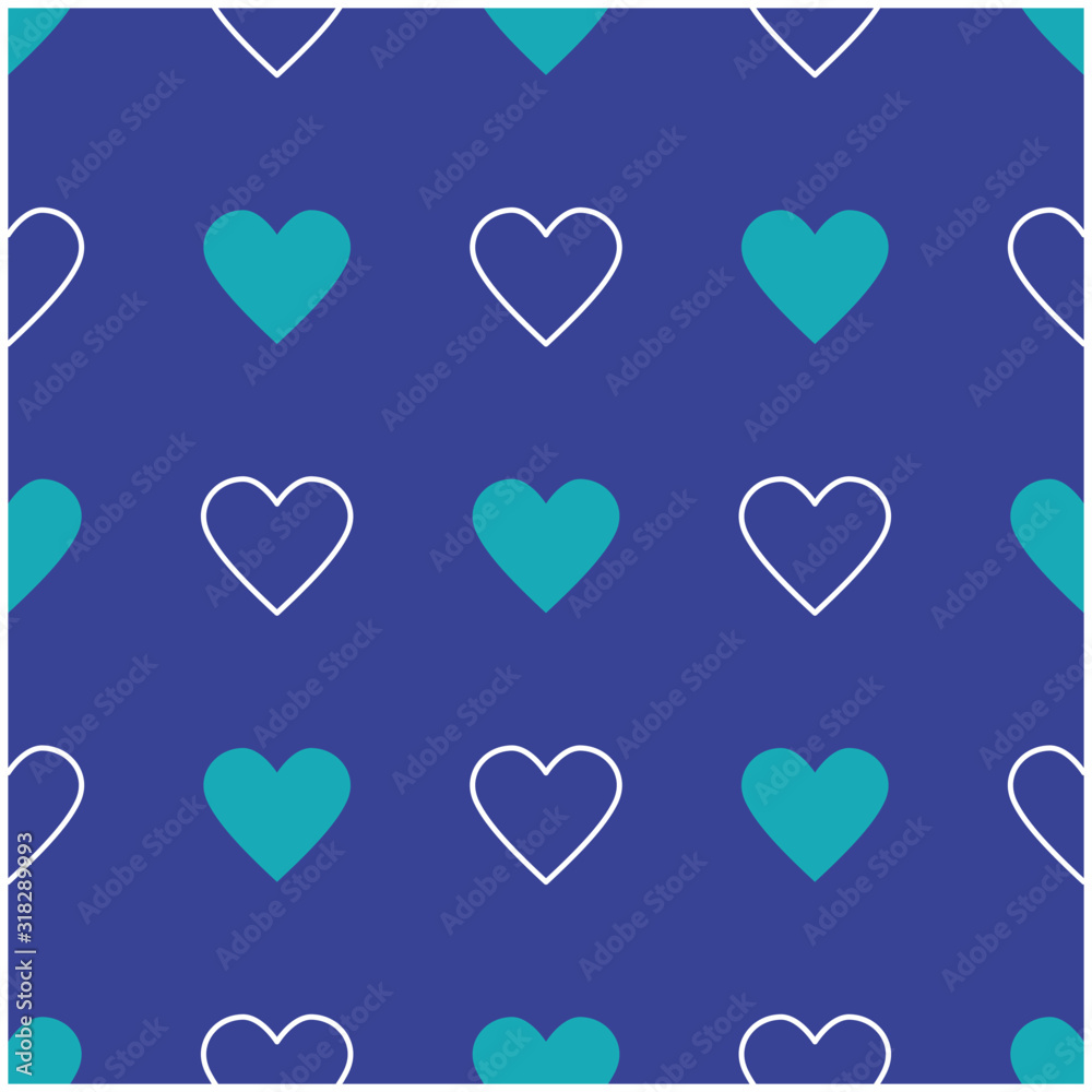 Seamless pattern with hearts. Romantic background, wallpaper. Valentine's Day. Love. Vector illustration.