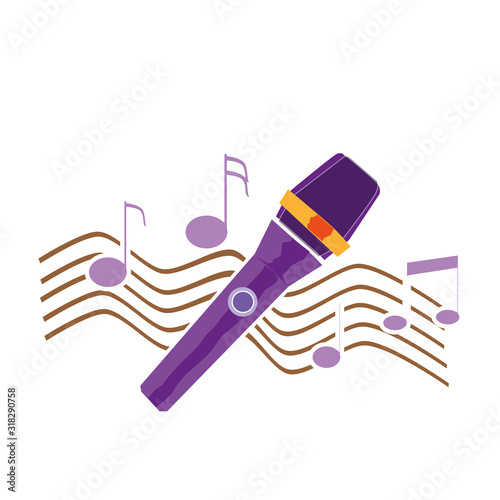 microphone and tone, white background vector illustration