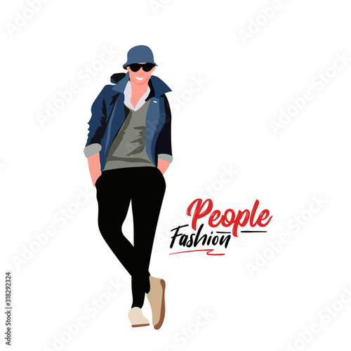 Fashion people. Style smart vector illustration.