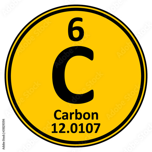 Periodic table element carbon icon.