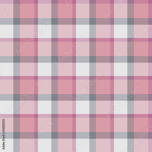 Seamless pattern in discreet grey and  light and dark pink colors for plaid, fabric, textile, clothes, tablecloth and other things. Vector image.