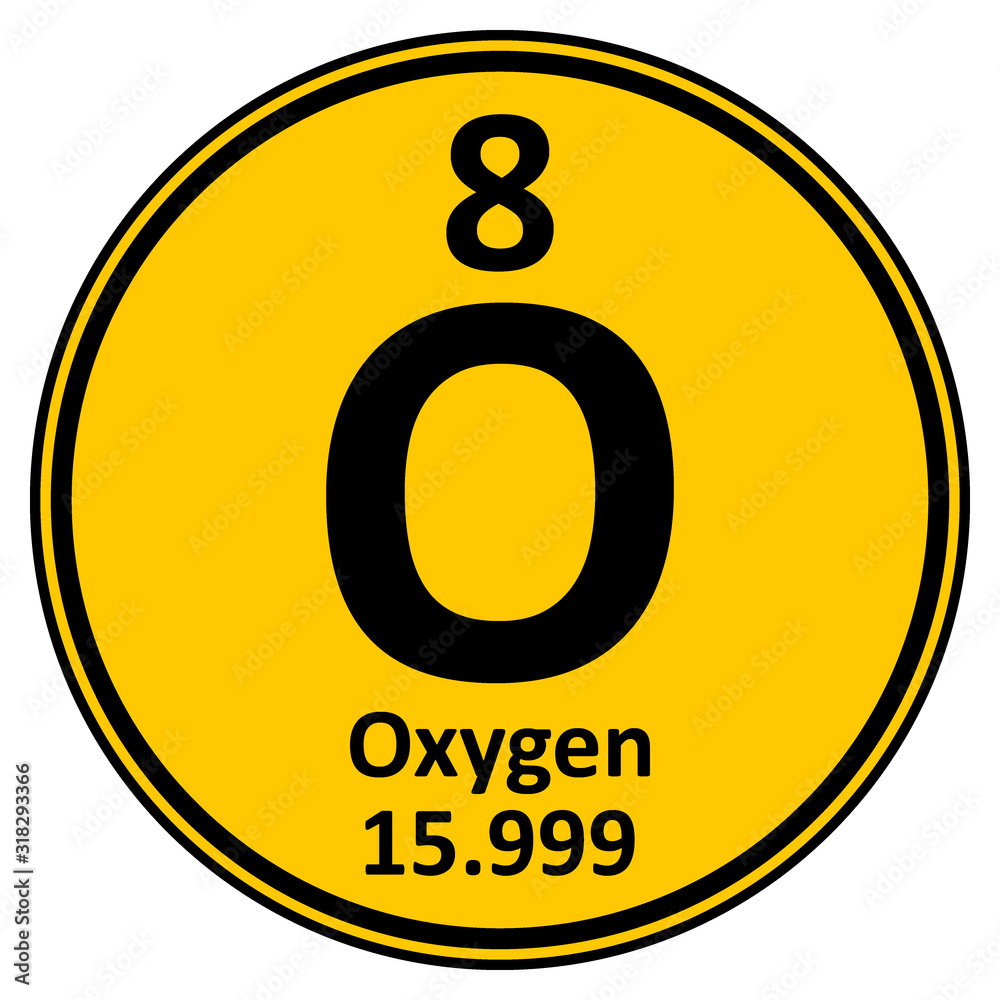 Periodic table element oxygen icon. Periodic table element oxygen icon.