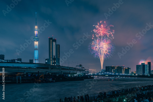 Sumidagawa Fireworks Festival in Tokyo, Japan