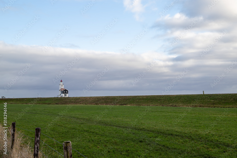 Fototapeta premium lighthouse of marken on the dike 