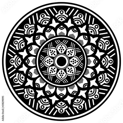 Abstract Mandala for coloring page