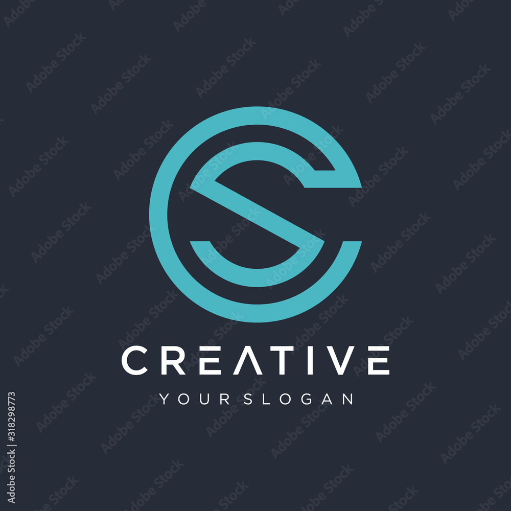 Initial CS logo design modern monogram and elegant with circle concept. logo the letter C in the form of abstract line art. symbol for technology digital. - VECTOR Initial CS logo design modern monogram and elegant with circle concept. logo the letter C in the form of abstract line art. symbol for technology digital. - VECTOR