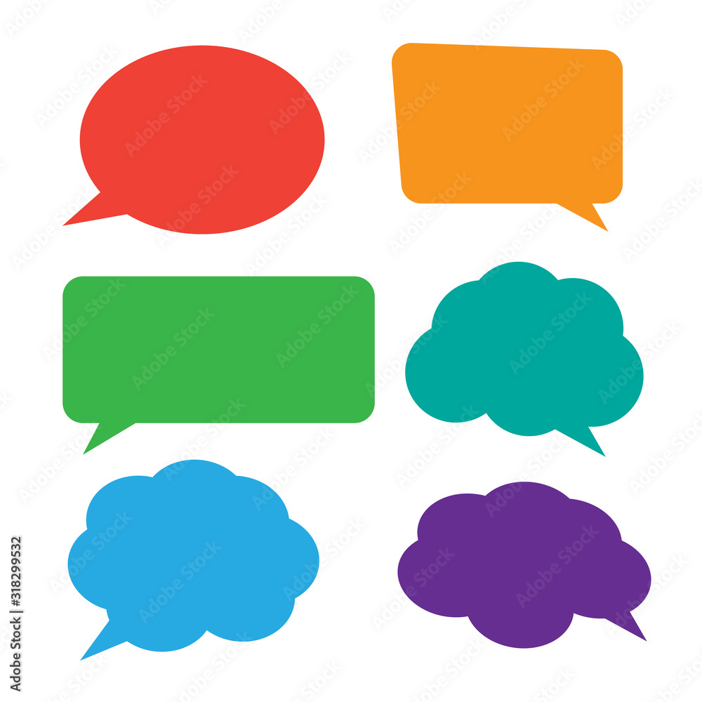 Blank empty white speech bubbles. Cloud bubble speech for communication Blank empty white speech bubbles. Cloud bubble speech for communication