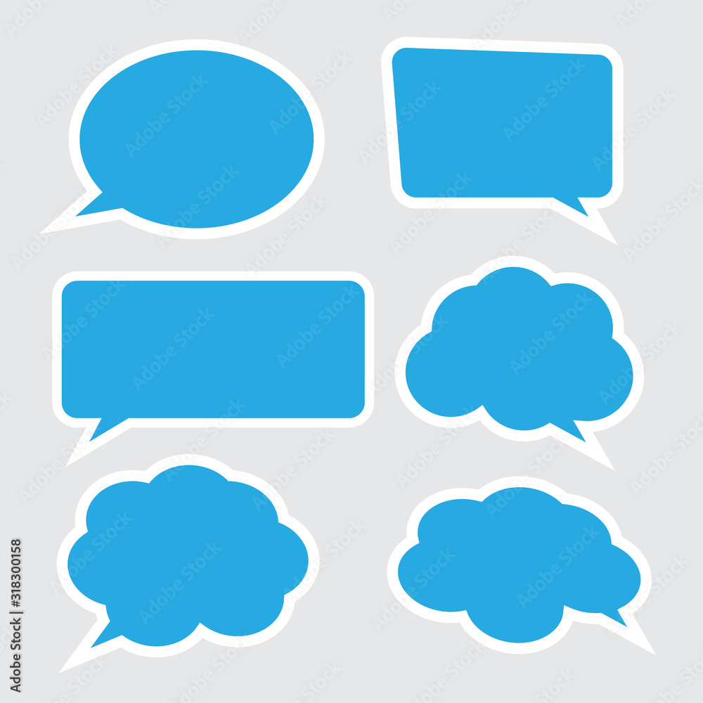 Speech Bubbles Set. Stickers of speech bubbles vector Speech Bubbles Set. Stickers of speech bubbles vector