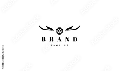 Vector logo on which the abstract image of an airplane propeller with wings.
