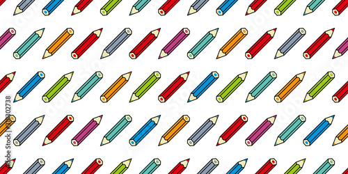 Color pencils background.Seamless pattern.Vector. 色鉛筆のパターン
