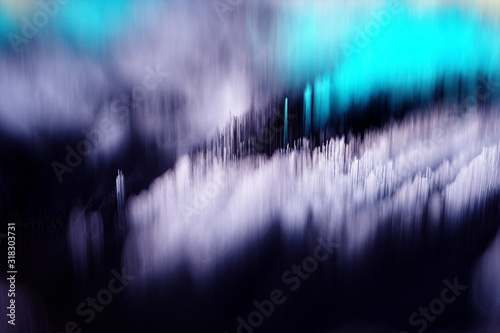 3d render of abstract 3d background with scatter landscape field based on blue white purple colorful sticks in rectangle shape 