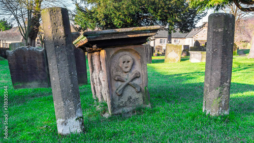 Eyam village derby shire UK bubonic plague victims graves 