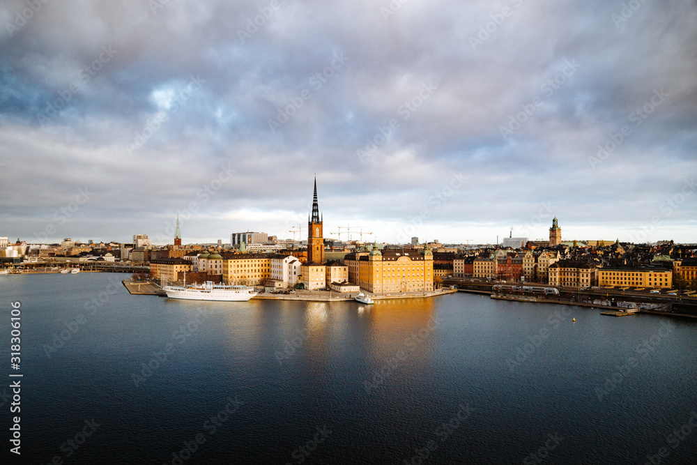 Stockholm skyline at sunrise, Sweden, Scandinavia