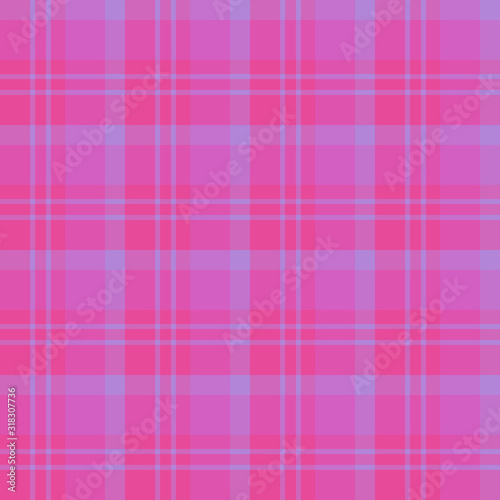 Seamless pattern in creative purple and bright pink colors for plaid, fabric, textile, clothes, tablecloth and other things. Vector image.