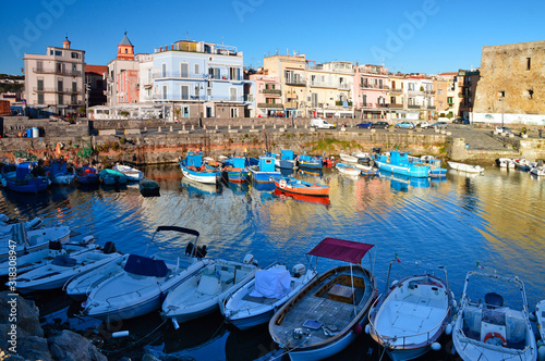 Pozzuoli, Italy. View of boats in the ancient port photo