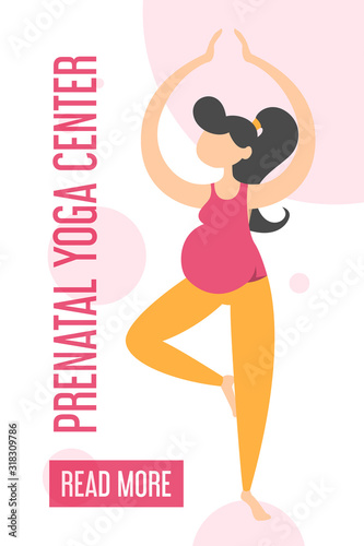 Prenatal yoga center advertising on the web banner