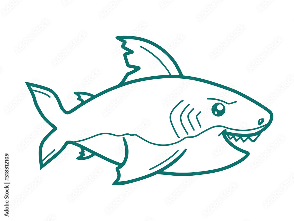 Shark outline vector illlustration Shark outline vector illlustration