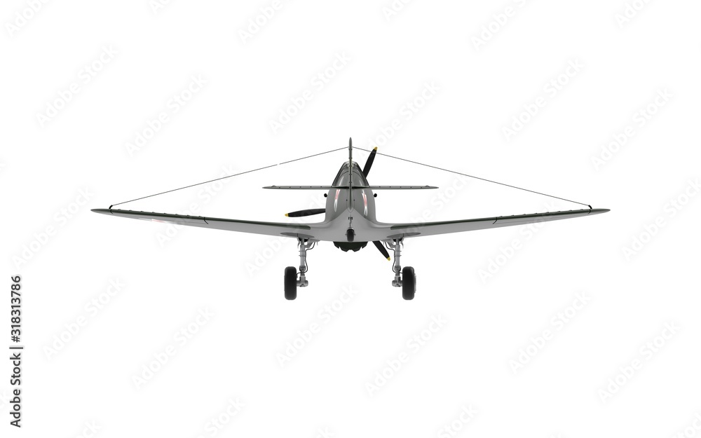 3D rendering of a world war two airplane isolated on white background. 3D rendering of a world war two airplane isolated on white background.