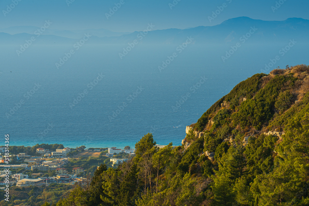 Beautiful view of Ialyssos from Mount Filerimos. 