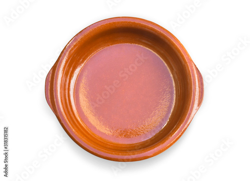 фотографія Top view of ceramic clay pot