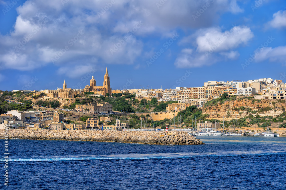 Town of Mgarr on Gozo Island in Malta