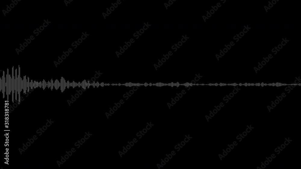 Animation of Classic graphic sound equalizer waveform animation concept on black background