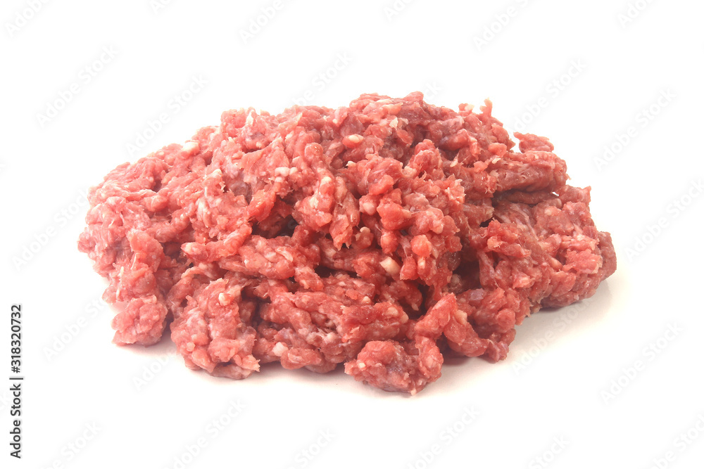 raw minced meat isolated over white background. raw minced meat isolated over white background.