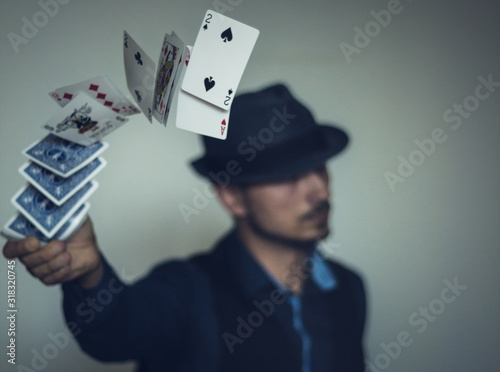 man with playing cards