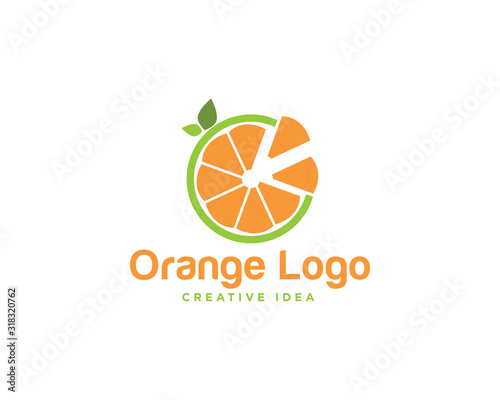 Orange Fruit Logo Design Vector