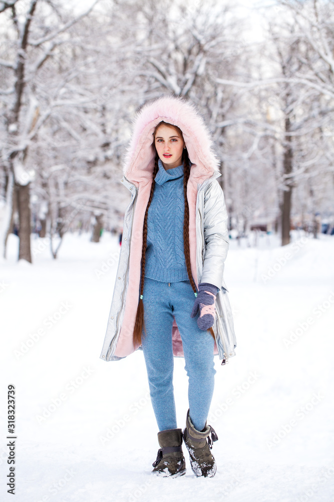 Fashion young girl in the winter time Fashion young girl in the winter time