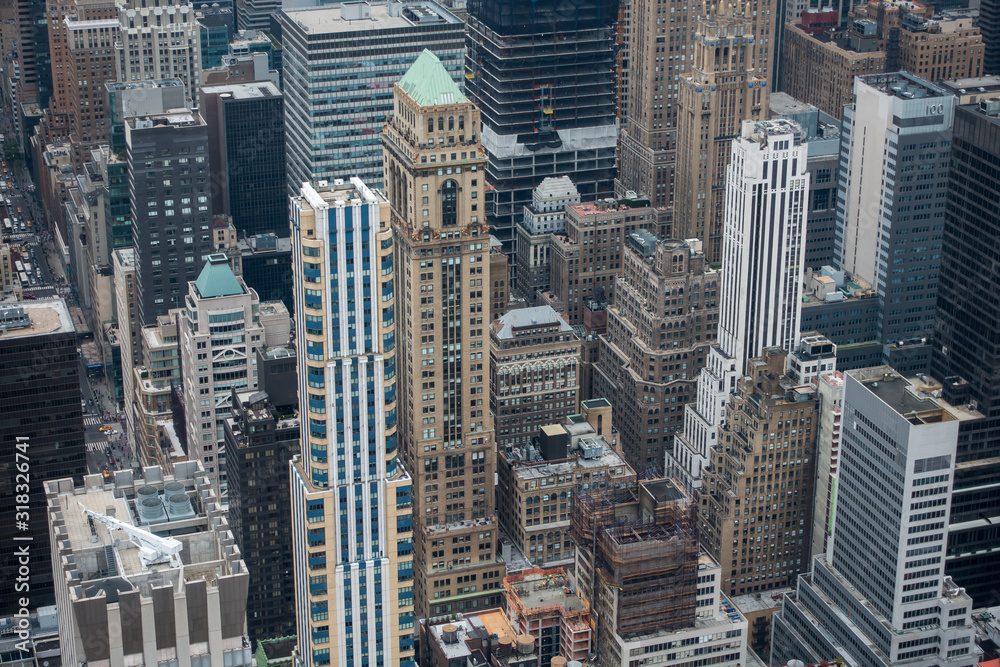 Fototapeta Aerial view of Manhattan skyscrapers