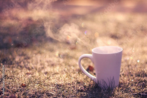 cup of coffee on a background