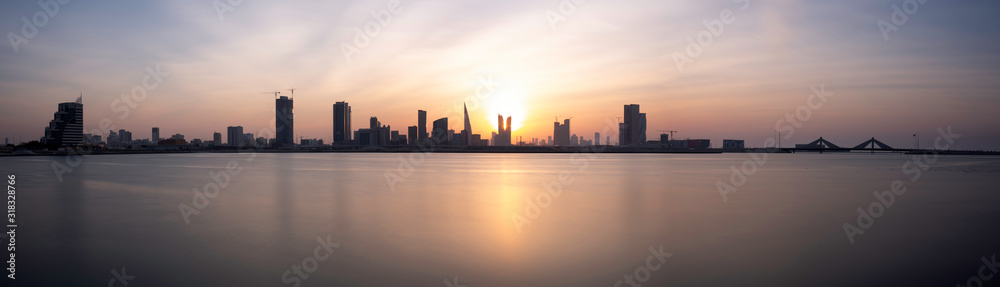 Bahrain skyline at sunset, Bahrain