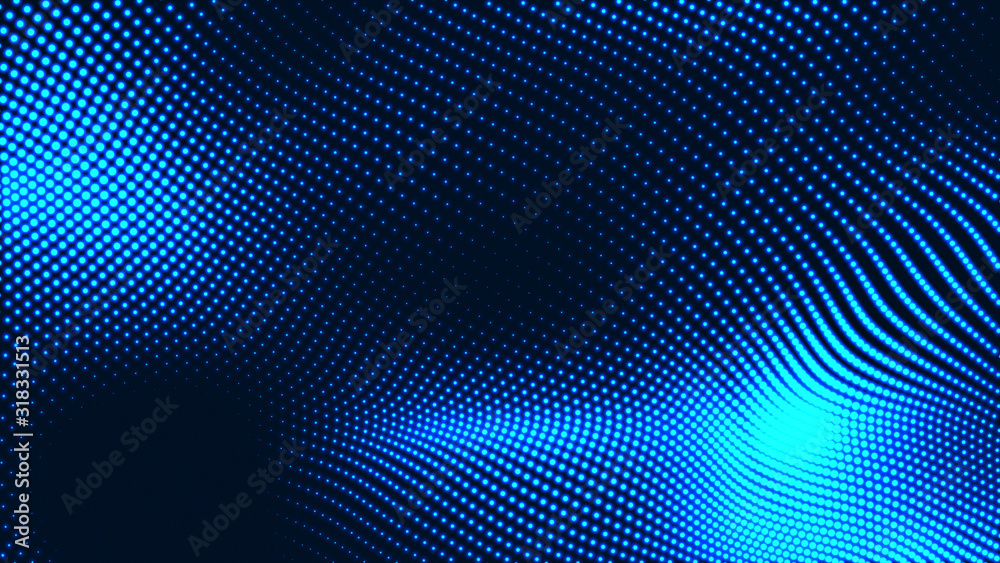 Dot white blue wave light screen gradient texture background. Abstract  technology big data digital background. 3d rendering.