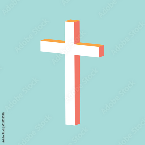 modern cross icon made 3d isolated vector