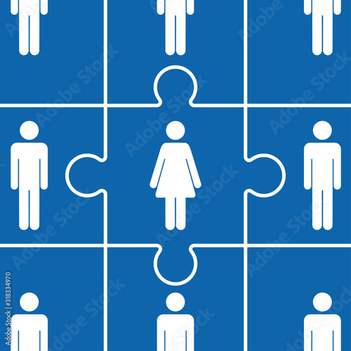 inclusion equality puzzle concept isolated stock vector