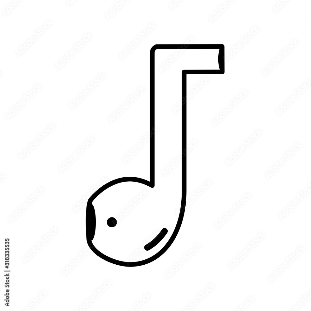 air pods music note concept isolated vector air pods music note concept isolated vector
