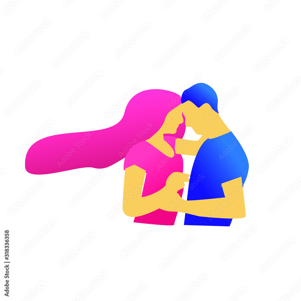 Couple character flat illustration design Couple character flat illustration design