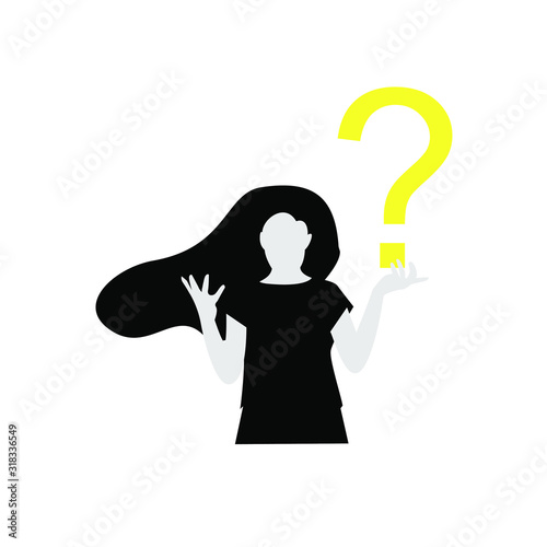 people who are confused and full of question marks concept illustration flat design