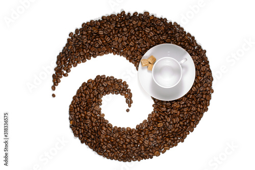 Fototapeta Naklejka Na Ścianę i Meble -  coffee beans on a white background