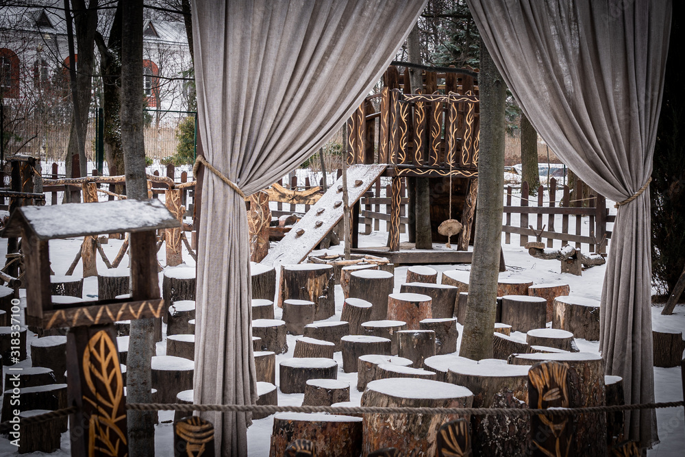 Obraz premium empty chairs and tables