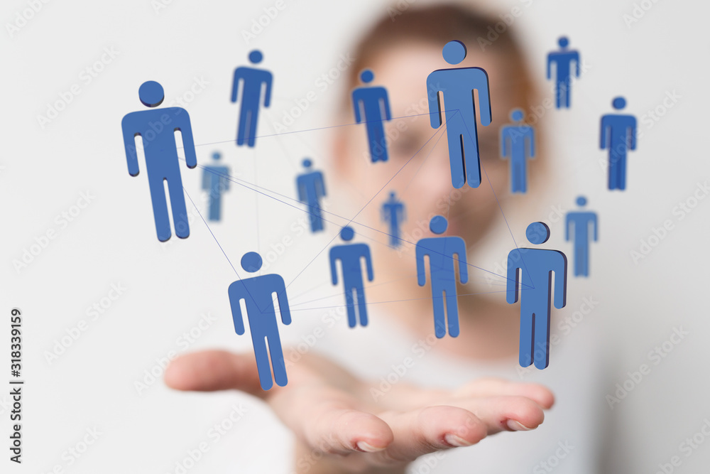 Social Networking illustration team group Social Networking illustration team group