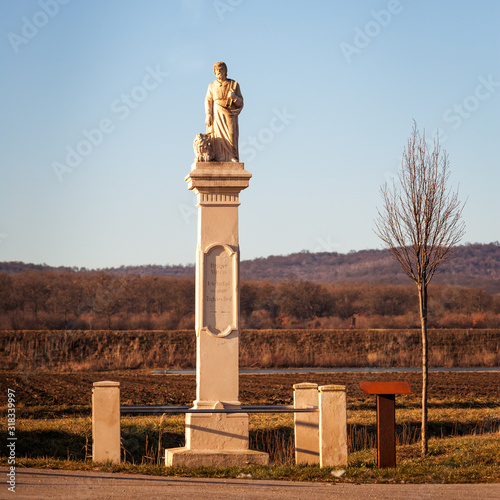 Column with saint marcus statue in burgenland photo