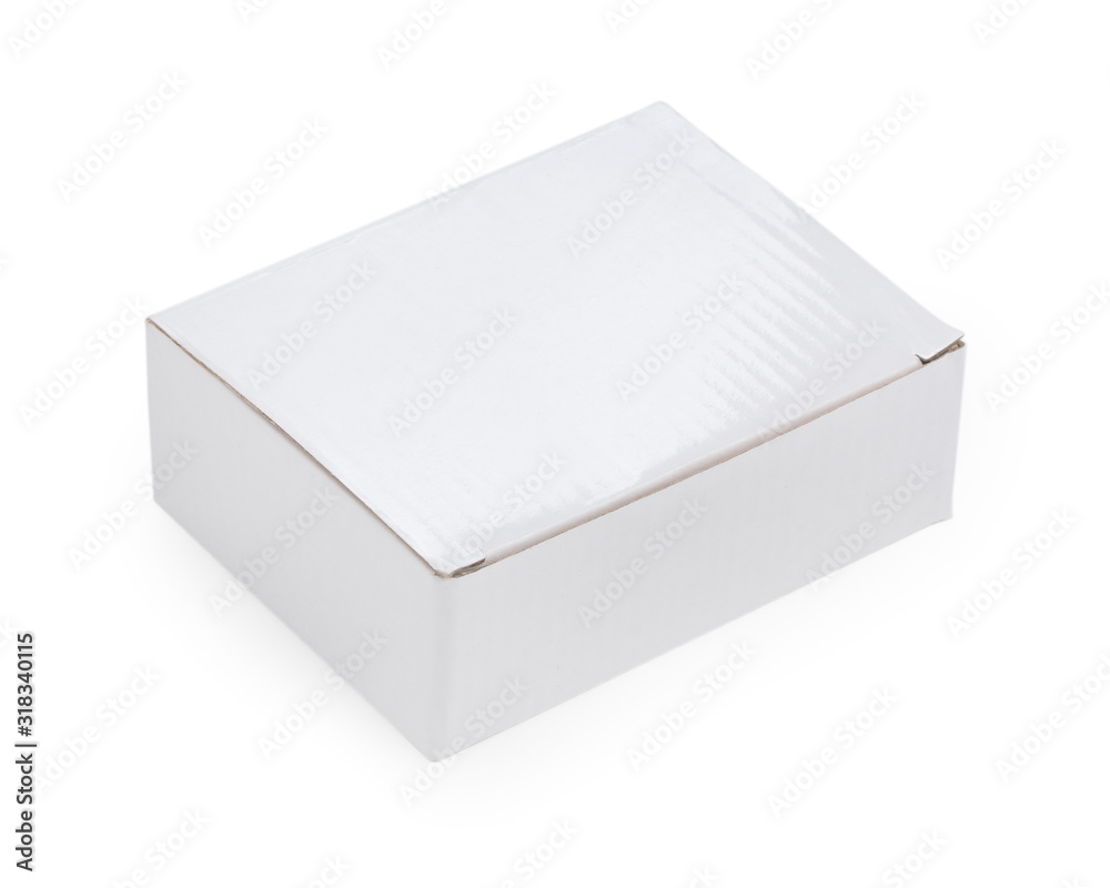 White box isolated on a white background. White box isolated on a white background.