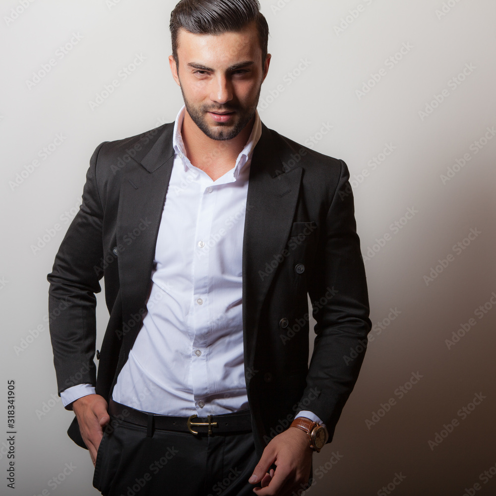 Fototapeta premium Handsome young elegant man studio portrait.
