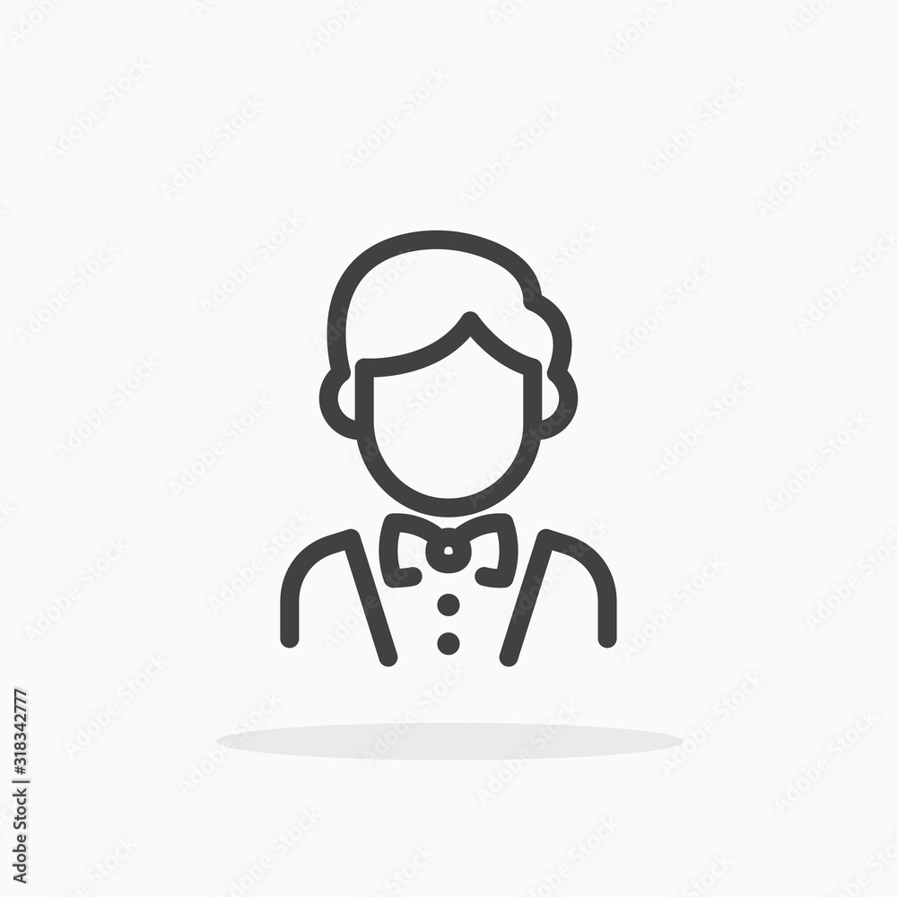 Groom icon in line style.