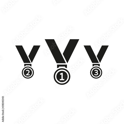 Medal icon set place. Vector.
