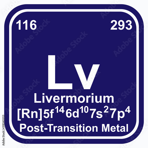 Livermorium Periodic Table of the Elements Vector illustration eps 10